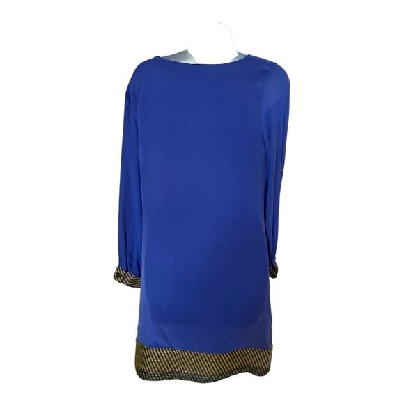 By Smith New York Silk Blue/Purple Long Sleeve Dress 4 - Picture 2 of 8